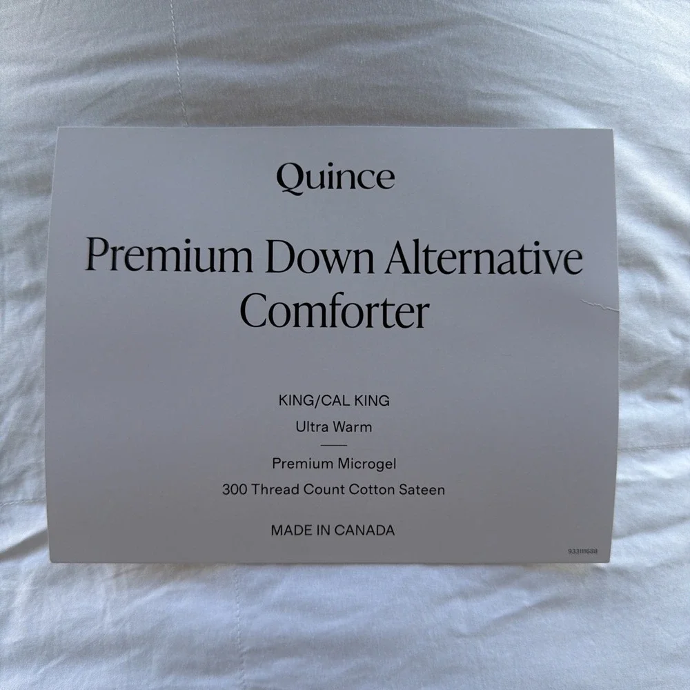 Quince Premium Down Alternative Comforter Ultra Warm King Cal King New